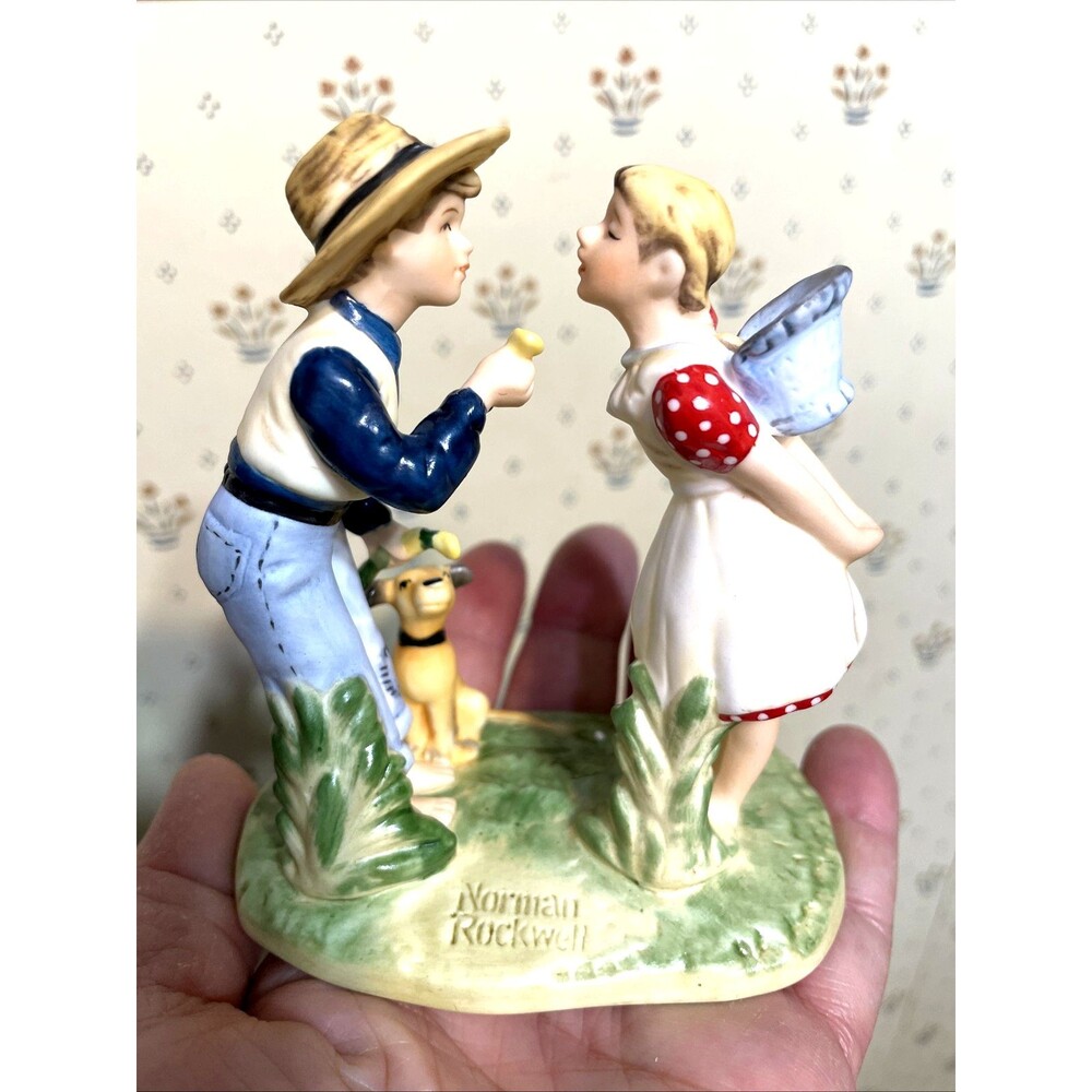 Vintage Norman Rockwell Figurine Spring Beguilling Buttercup Four Seasons 1949